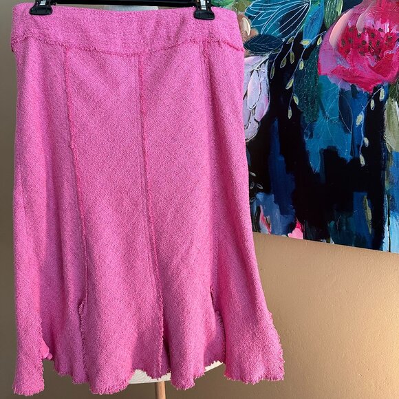 🌷Y2K🌷W.D.N.Y. Silk Lined Pink Barbiecore Skirt Women's Size 10 - Picture 2 of 12